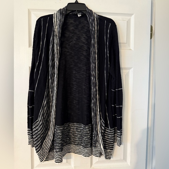 INC International Concepts Black and White Open Cardigan - Picture 1 of 4